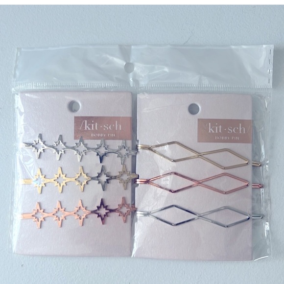 NWT Kitsch Bundle 2 Pack Satin Pillow Scrunchies and Bobby Pins - Picture 4 of 5